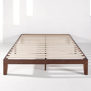 Mellow Naturalista Classic - 12 Inch Solid Wood Platform Bed with Wooden Slats, #6827