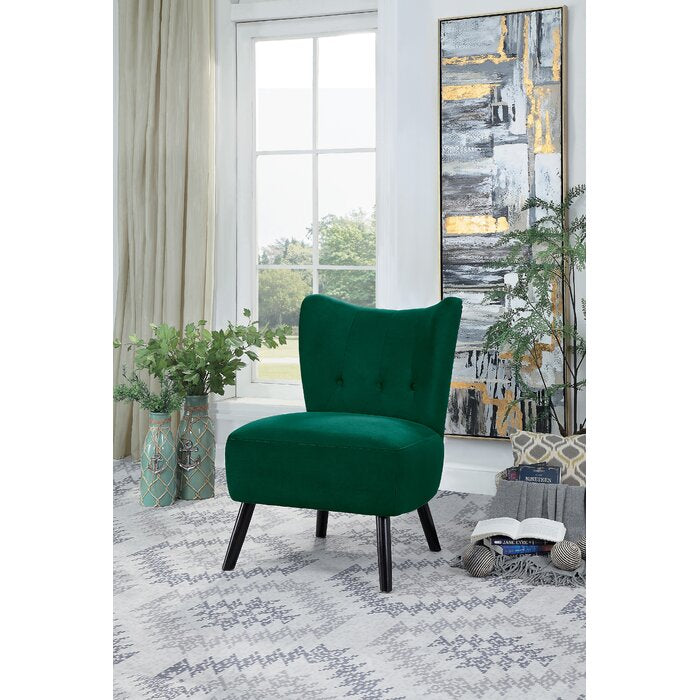 Holeman Velvet Slipper Chair, #6869