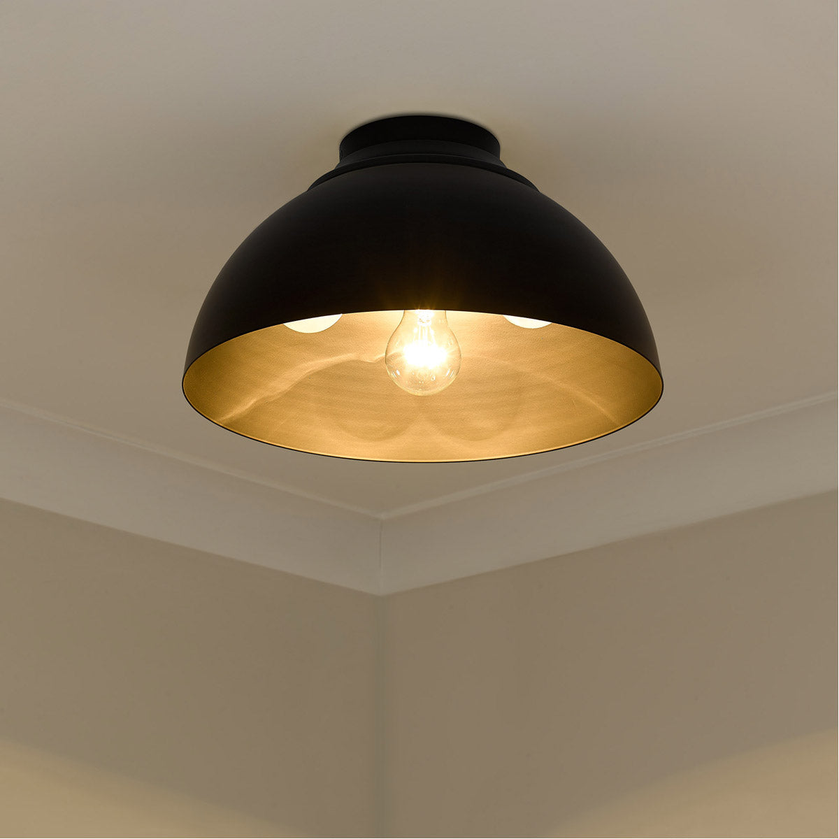 Zoey 3 Light 14 inch Matte Black Flush Mount Ceiling Light