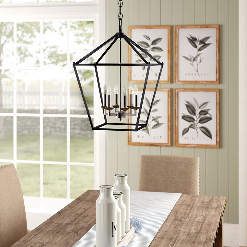 6 - Light Lantern Geometric Chandelier