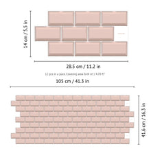 Load image into Gallery viewer, 6&quot; x 11&quot; Aluminum Peel &amp; Stick Subway Tile
