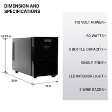 Load image into Gallery viewer, 6 Bottle Single Zone Freestanding Wine Refrigerator (Part number: WC06) 5807RR
