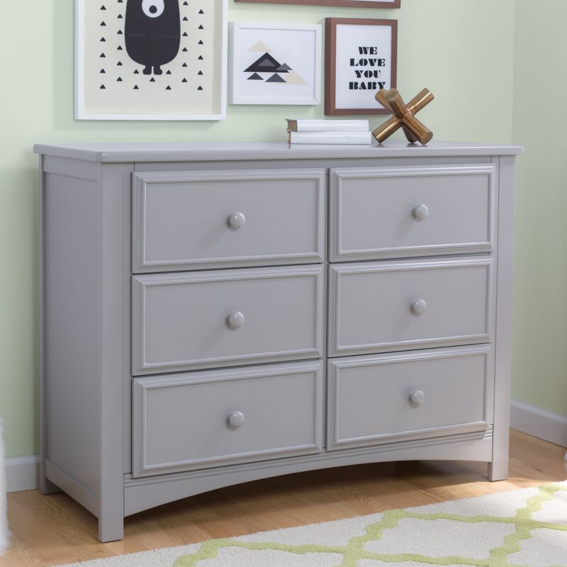 Grey 6 Drawer Double Dresser 2744AH