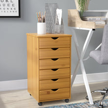 Load image into Gallery viewer, 6 Drawer Rolling Storage Chest (brown) AP46
