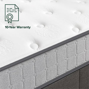 Zinus Comfort Support 10” Hybrid of Cooling Gel Memory Foam and Pocket Spring Mattress, Queen