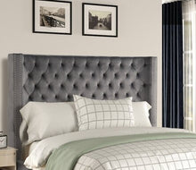 Load image into Gallery viewer, Purkey Upholstered Standard Headboard ONLY Gray Queen 3340RR
