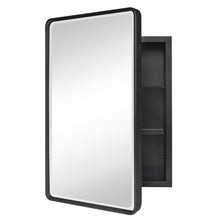 Load image into Gallery viewer, Recessed Metal Bathroom Medicine Cabinet with Mirror 16inx24in
