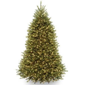 7' Dunhill Fir Hinged Tree with Clear Lights
