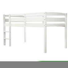 Load image into Gallery viewer, ZNTS Twin Wood Loft Bed Low Loft Beds with Ladder,Twin,White
