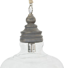 Load image into Gallery viewer, Creative Co-Op Gray Mango Wood and Glass Pendant Light EC0248 2118CDR
