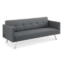 Load image into Gallery viewer, 71.25&quot; Square Arm Convertible Sofa SB1827

