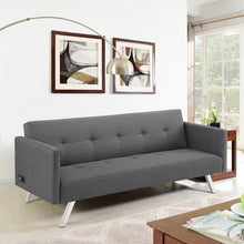 Load image into Gallery viewer, 71.25&quot; Square Arm Convertible Sofa SB1827
