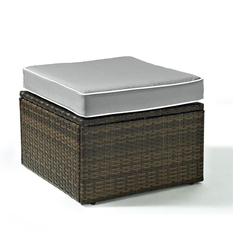 Palm Harbor Wicker Ottoman Brown/Natural Steel(2605RR)