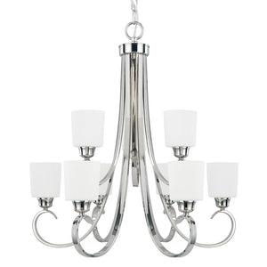 Nine Light Chandelier from the Hayden collection in Polished Nickel finish
