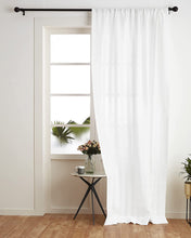 Load image into Gallery viewer, Solino Home Zoe Sheer Curtain – 52 x 108 Inch, Rod Pocket Window Panel - Linen X Cotton Curtain  – Doro White, (Set of 2)
