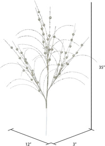 35" Silver Glitter Berry Artificial Christmas Spray