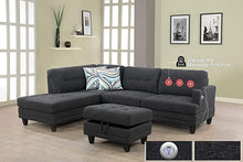 Load image into Gallery viewer, Grey storage ottoman
