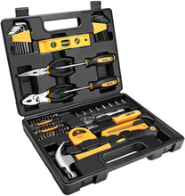 Load image into Gallery viewer, DEKOPRO 65 Pieces Tool Set General Household Hand Tool Kit with Storage Case Plastic ToolBox

