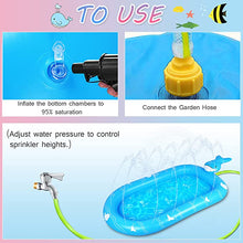 Load image into Gallery viewer, 3 in 1 Inflatable Sprinkler , Inflatable Splash Pad Water Sprinkler Pool for Kids Toddlers Outdoor Play ,Play Mat for 1 -12 Year Old Girls Boys,68x43in Wading Pool
