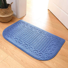 Load image into Gallery viewer, 32X20 Inch Anti Fatigue Kitchen Rug Mats are Made of 100% Polypropylene Half Round Rug Cushion Specialized in Anti Slippery and Machine Washable (Blue 2pcs)
