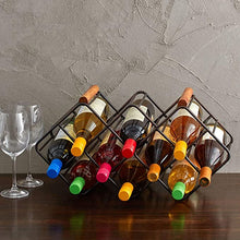 Load image into Gallery viewer, 12-Bottle Metal Stackable Wine Storage Rack, Antique Black
