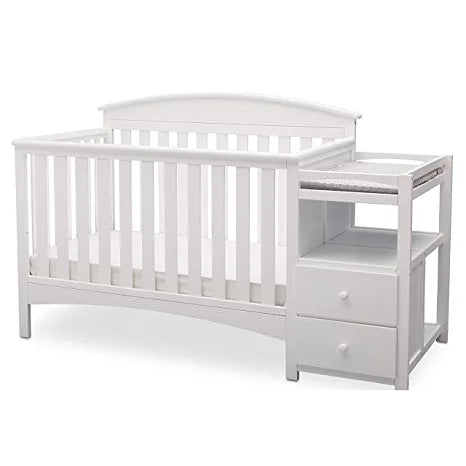 Abby Convertible Crib and Changer, White
