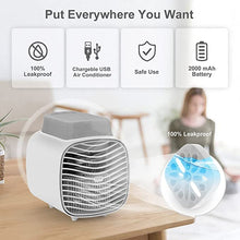 Load image into Gallery viewer, Portable Air Conditioner, Rechargeble Portable AC with 2 Ice Crystal Box
