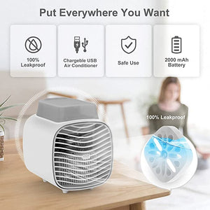 Portable Air Conditioner, Rechargeble Portable AC with 2 Ice Crystal Box