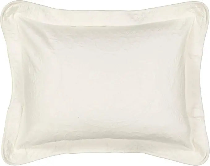 Charles Classic European Matelasse Cotton Decorative Pillow Case, Standard Sham (20 in x 26 in), IVORY, (Set of 3)