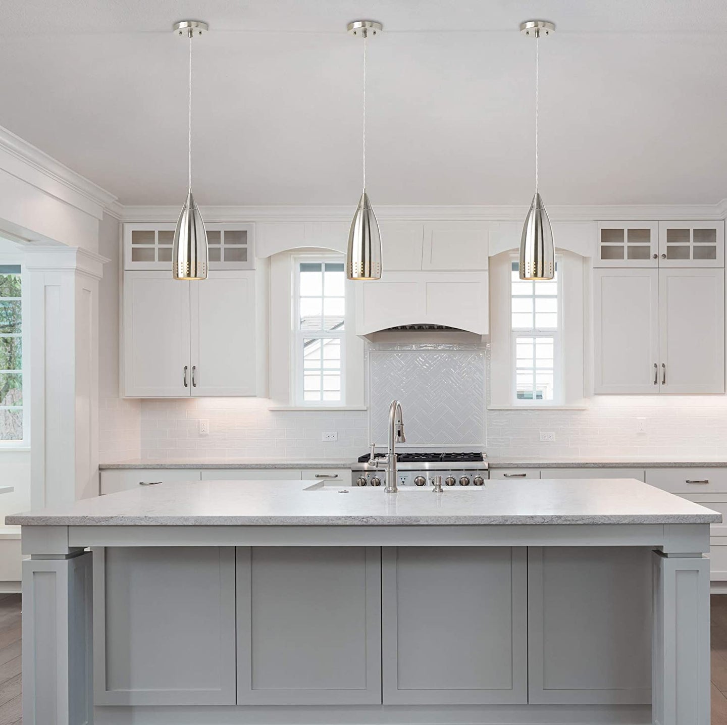 Westinghouse Lighting Percy One-Light Indoor Mini Pendant, White, set of 3