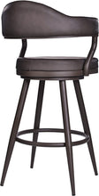 Load image into Gallery viewer, 26&quot; Counter Height Swivel Vintage Brown Faux Leather Bar Stool with Brown Metal Legs
