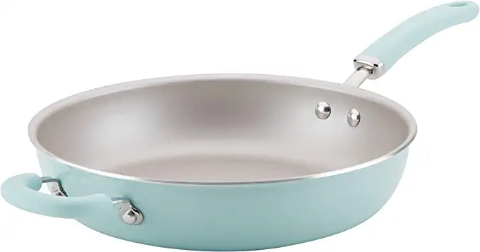 Create Delicious Deep Nonstick Frying Pan / Fry Pan / Skillet 12.5 Inch, Blue