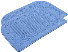 Load image into Gallery viewer, 32X20 Inch Anti Fatigue Kitchen Rug Mats are Made of 100% Polypropylene Half Round Rug Cushion Specialized in Anti Slippery and Machine Washable (Blue 2pcs)
