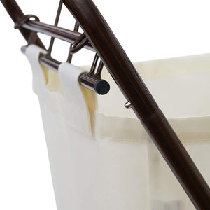 Household Essentials 7172 Rolling Laundry Hamper with Heavy-Duty Canvas Bag | Antique Bronze Frame