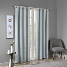 Load image into Gallery viewer, SunSmart Maya Blackout Curtains Patio Window, Textured Heatherd Print, Grommet Top Living Room Decor Thermal Insulated Light Blocking Drape for Bedroom and Apartments 362DC
