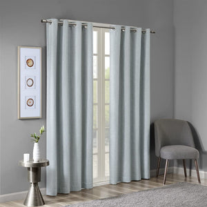 SunSmart Maya Blackout Curtains Patio Window, Textured Heatherd Print, Grommet Top Living Room Decor Thermal Insulated Light Blocking Drape for Bedroom and Apartments 362DC