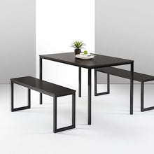 Load image into Gallery viewer, Louis Modern Studio Collection Soho Dining Table with Two Benches (3-Piece Set) Espresso/Black
