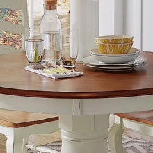 Load image into Gallery viewer, French Countryside Oak/ White Round Pedestal Table Top Only
