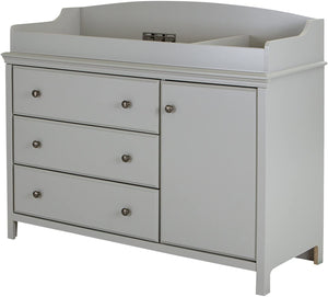 South Shore Cotton Candy Changing Table with Removable Changing Station, Soft Gray #2461HW