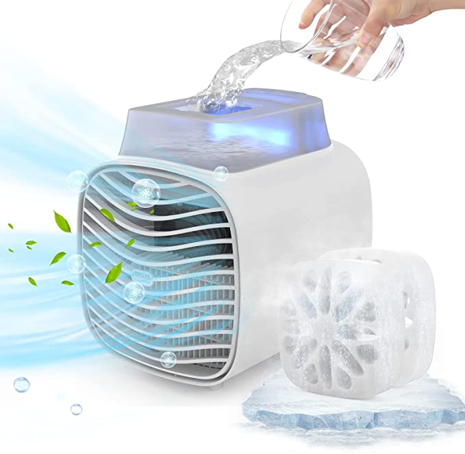 Portable Air Conditioner, Rechargeble Portable AC with 2 Ice Crystal Box