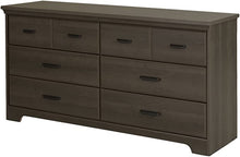 Load image into Gallery viewer, Versa Collection Drawer Double Dresser, Gray Maple with Antique Handles
