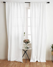 Load image into Gallery viewer, Solino Home Zoe Sheer Curtain – 52 x 108 Inch, Rod Pocket Window Panel - Linen X Cotton Curtain  – Doro White, (Set of 2)
