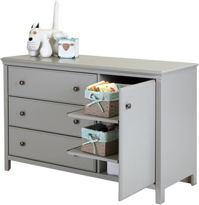 South Shore Cotton Candy Changing Table with Removable Changing Station, Soft Gray #2461HW