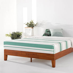 Naturalista Grand - 12 Inch Solid Wood Platform Bed with Wooden Slats - No Box Spring Needed - King (Cherry)