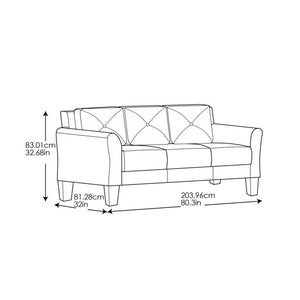 Lifestyle Solutions Taryn Curved Arms Sofa, Black Fabric