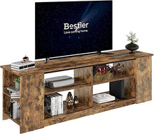 Load image into Gallery viewer, TV Stand for 55 inch TV, Entertainment Center for TV up to 65+ inch, Wood TV Console with Shelves, Rustic Brown
