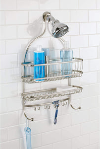 iDesign York Lyra Jumbo Hanging Shower Organizer - 16" x 4" x 22.5", Satin 1129HW