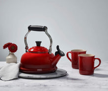 Load image into Gallery viewer, Le Creuset Enamel On Steel Whistling Tea Kettle, 1.7 qt., Cerise GL348
