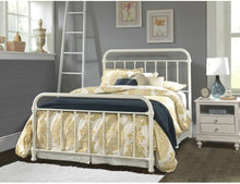 Load image into Gallery viewer, Hillsdale Kirkland White Spindle Panel Metal TWIN Bed MRM2326
