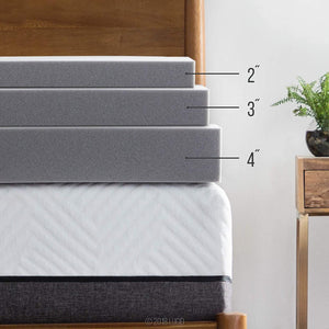 Lucid 3-Inch Bamboo Charcoal Memory Foam Mattress Topper MRM2701